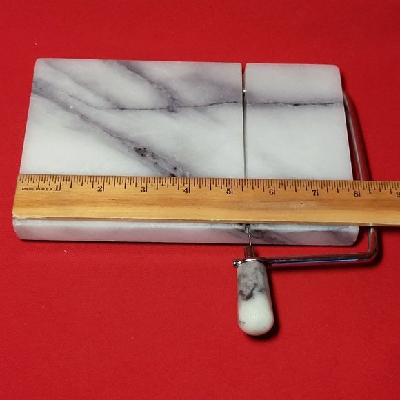 Marble White Gray Swirl Cheese Cutter Slicer - Picture 7 of 8